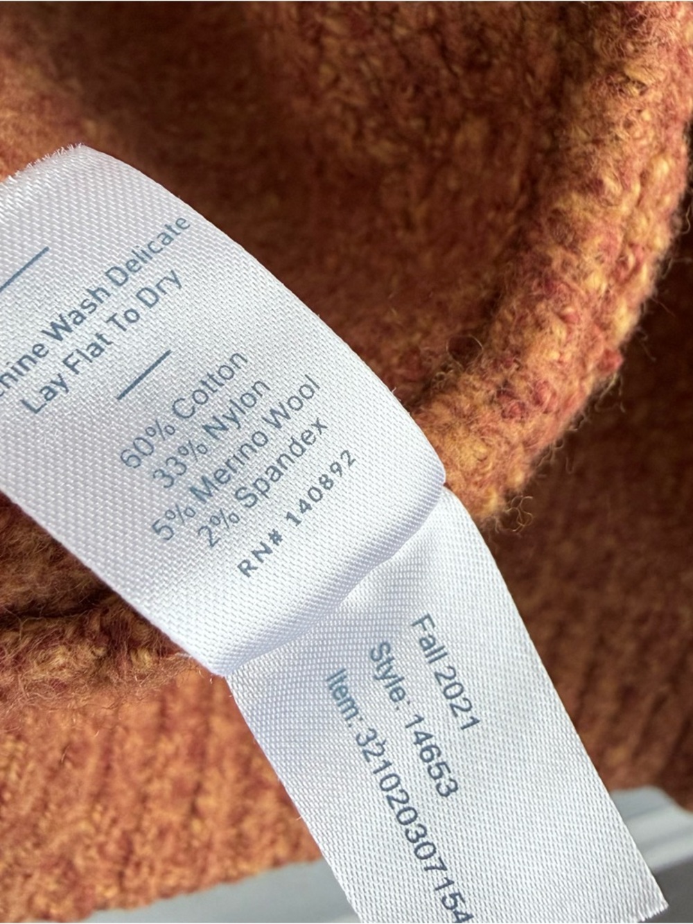 Marine Layer Ontario Cardigan Rust Orange S Cozy Open Front Cotton Blend Sweater - Picture 12 of 15